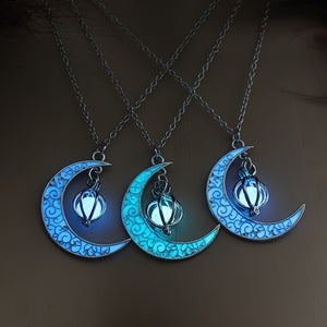 Glow in the Dark Moon Necklace