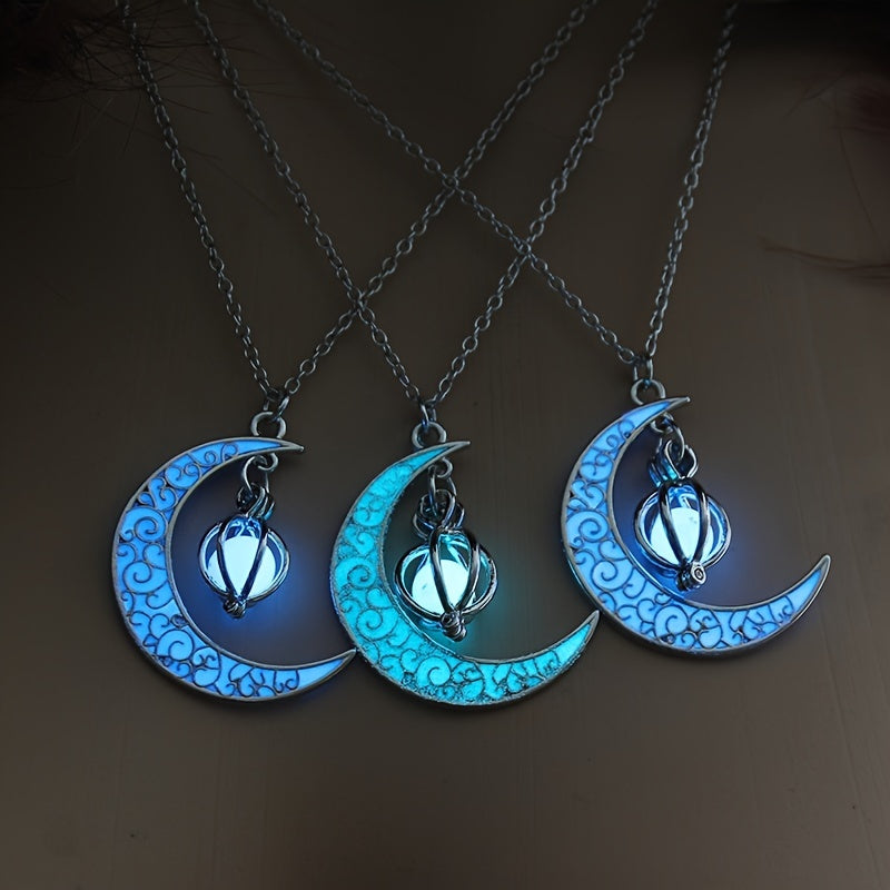 Glow in the Dark Moon Necklace