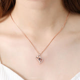 AmorMio 925 Sterling Silver Heart Necklace