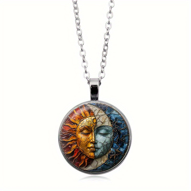 Sun and Moon Patterned Necklace