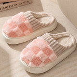 Checkered Plush Slippers