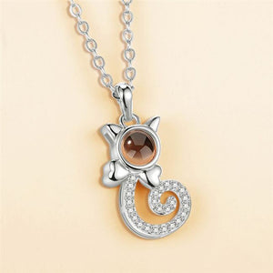 AmorMio 925 Sterling Silver Cat Necklace