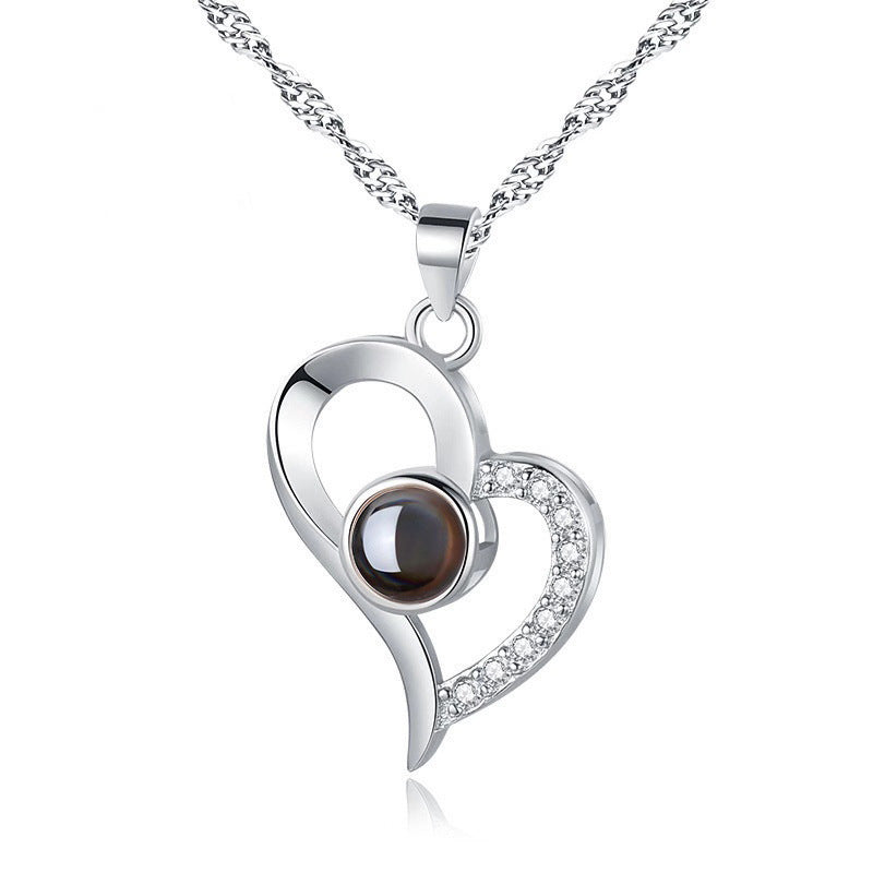 AmorMio 925 Sterling Silver Heart Necklace