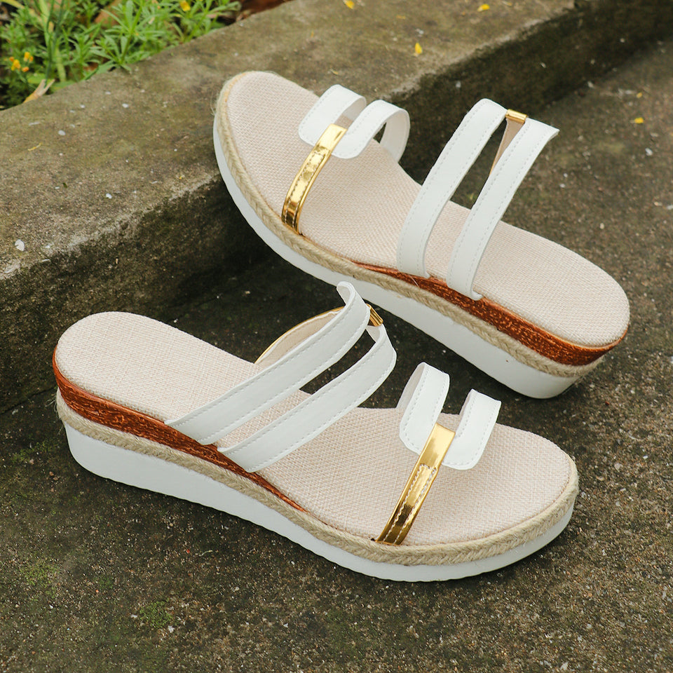 Summer Fashion Hemp Heeled Slippers