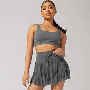 High Waist Lace Up Sport Skirt