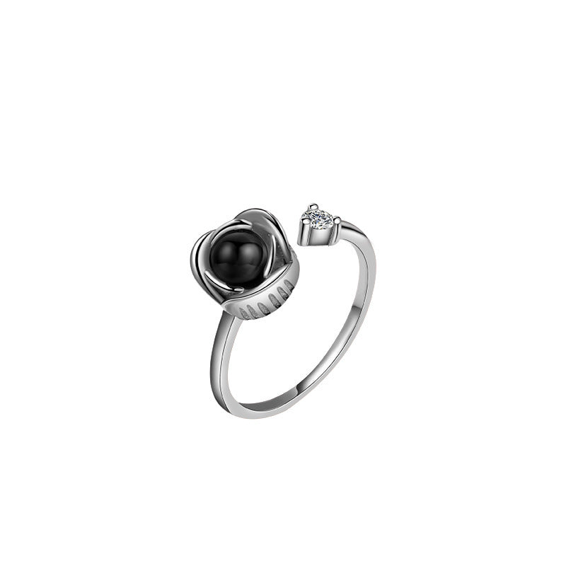 AmorMio Silver Flower Ring