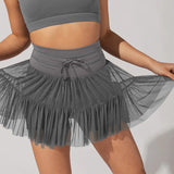 High Waist Lace Up Sport Skirt