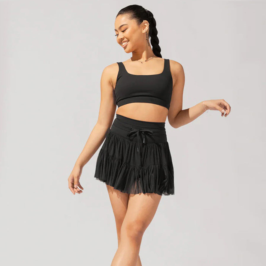 High Waist Lace Up Sport Skirt