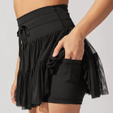 High Waist Lace Up Sport Skirt