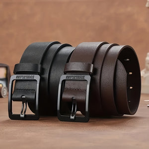 Square Buckle Leather Belt