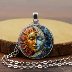 Sun and Moon Patterned Necklace