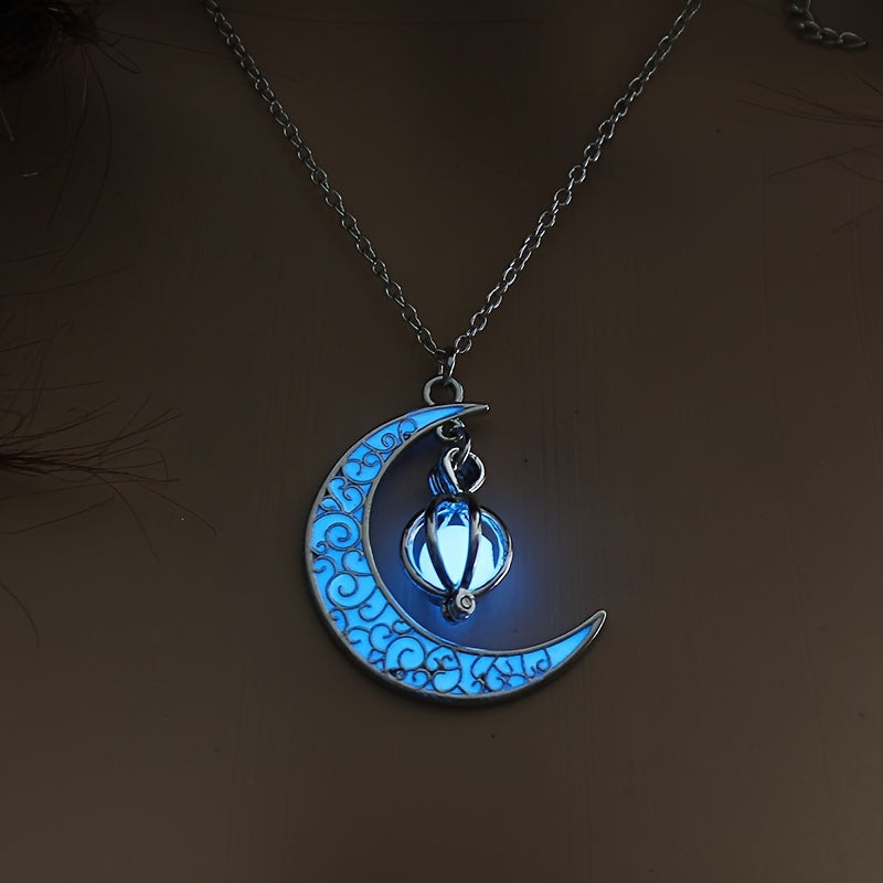 Glow in the Dark Moon Necklace