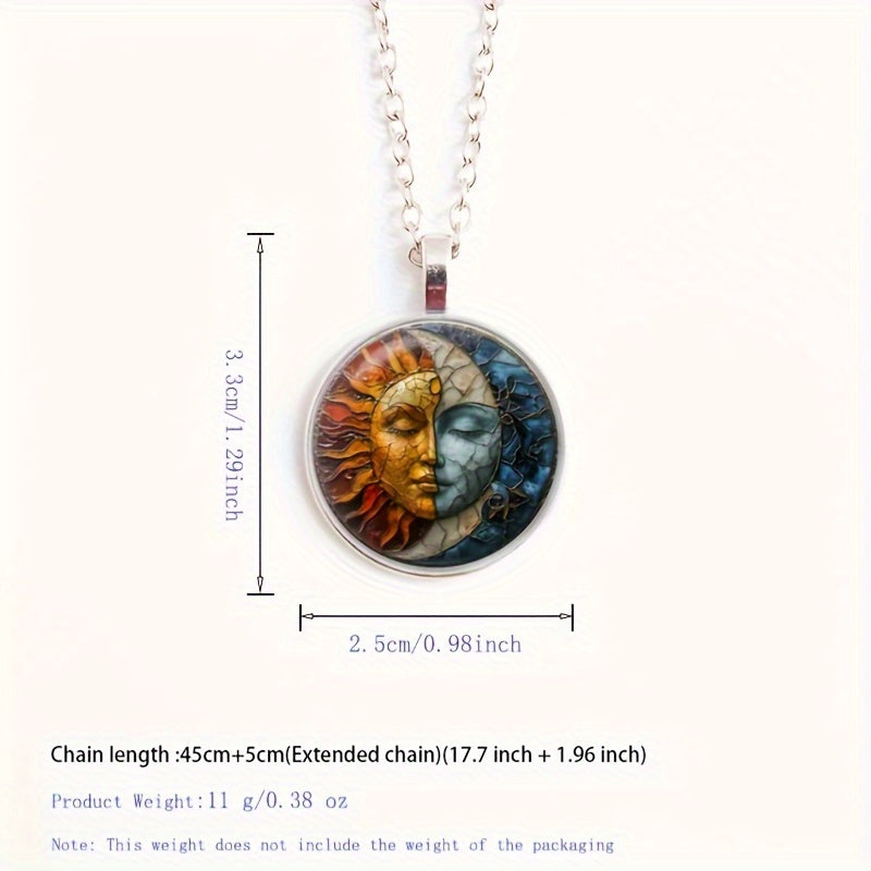 Sun and Moon Patterned Necklace